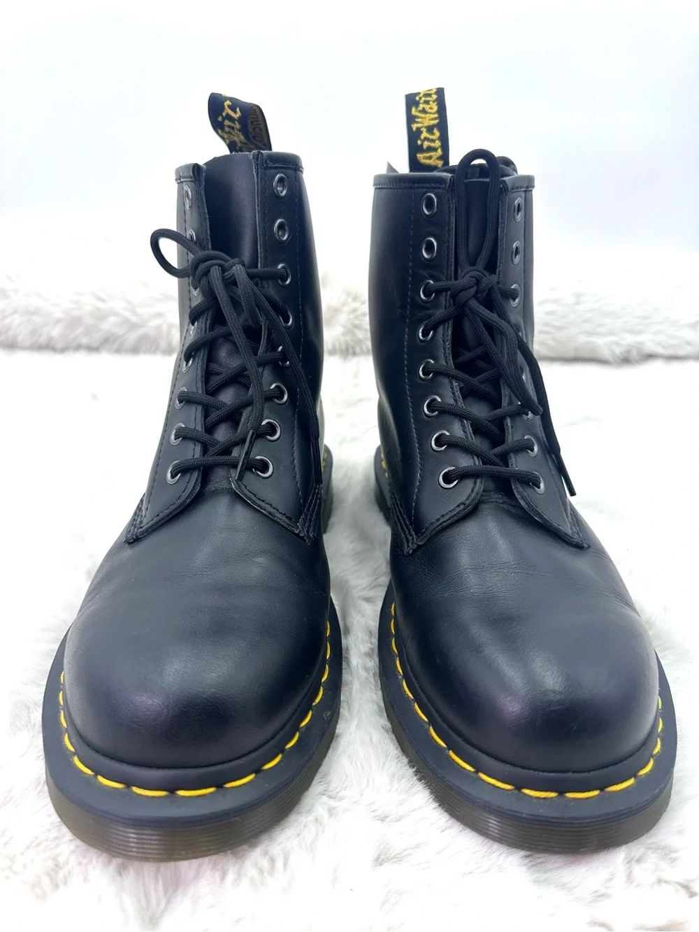Dr. Martens 1460 Smooth Leather Lace-Up Combat Boots Black Men’s Size 9
